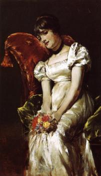 威廉 梅裡特 查斯 Young Girl with Flowers 威廉 梅裡特 查斯 Young Girl with Flowers